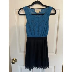 Urban Outfitters Coincidence & Chance XS Womens Dress Black Blue Lined Lace